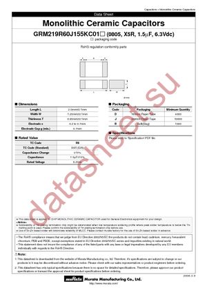 GRM219R60J155KC01D datasheet  